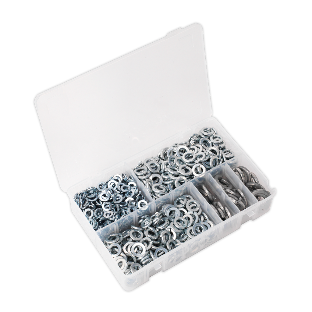 Zinc Plated Spring Washer Assortment M6-M16 DIN 127B - 1010pc AB058SW