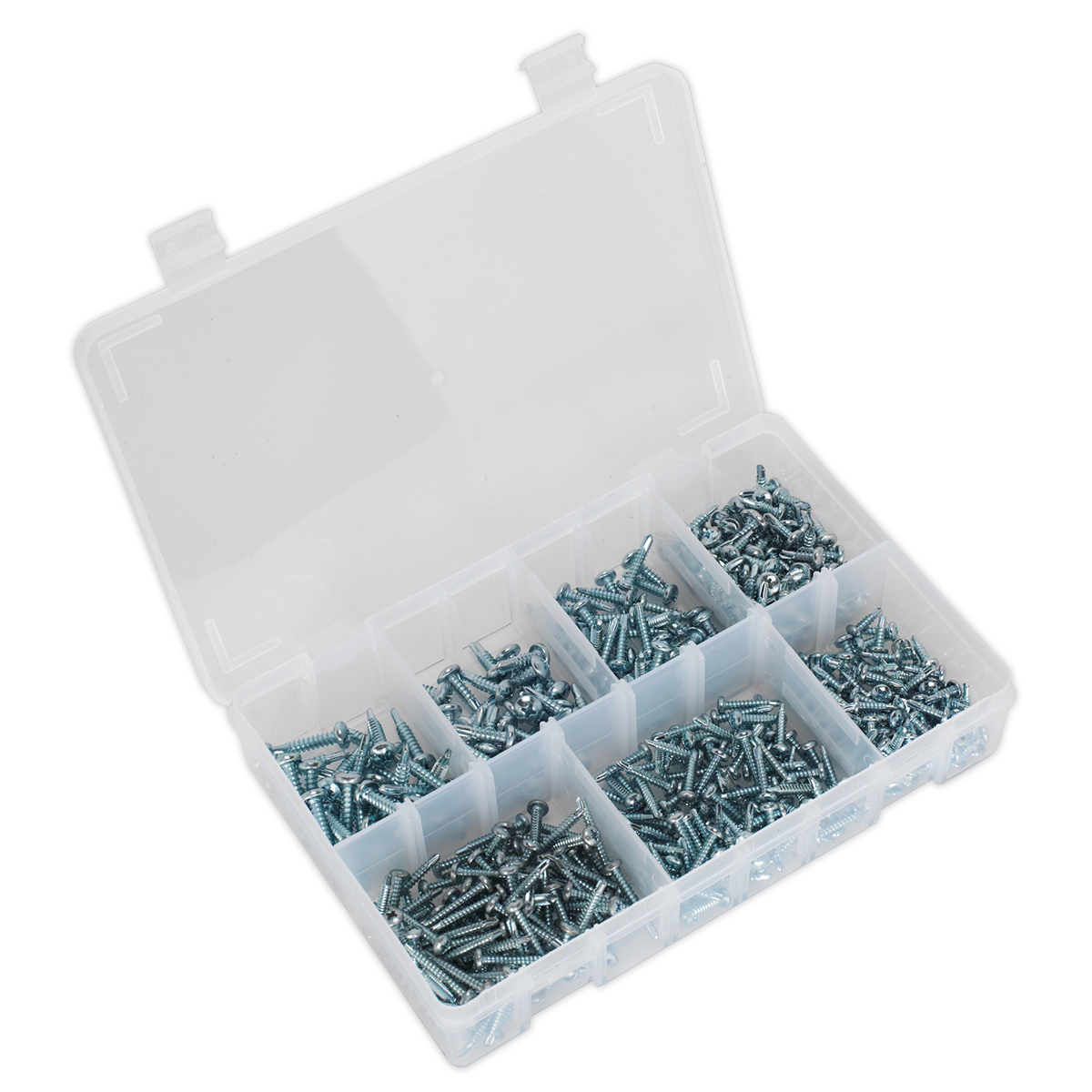 Zinc Plated Self-Drilling Pan Head Phillips Screw Assortment 500pc AB060SDS
