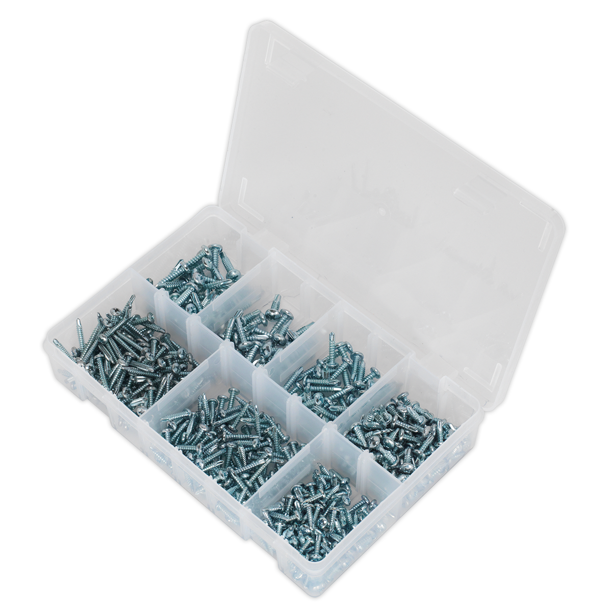 Zinc Plated Self-Drilling Pan Head Phillips Screw Assortment 500pc AB060SDS