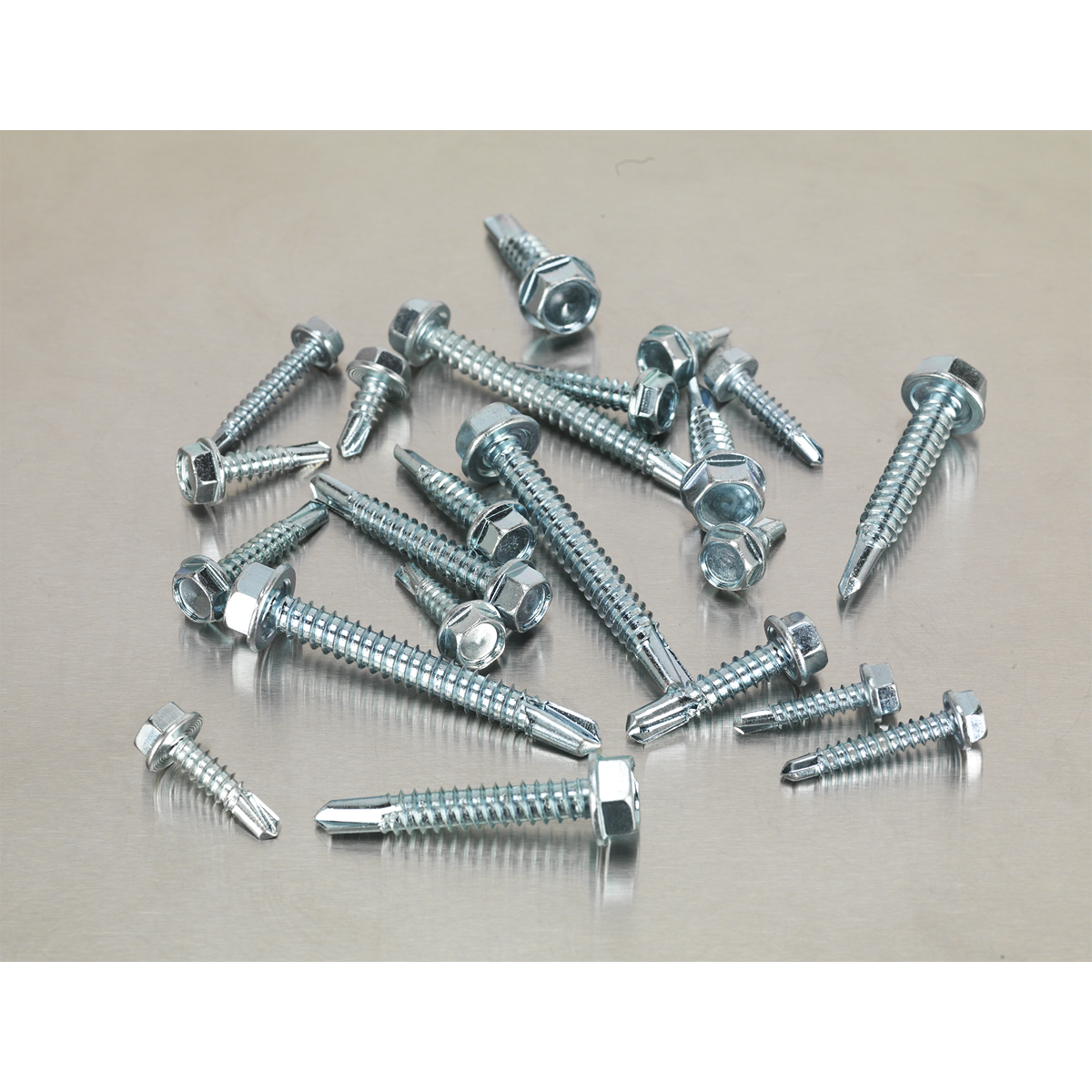 Zinc Plated Self-Drilling Hex Head Screw Assortment 410pc AB061SDH