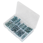 Zinc Plated Self-Drilling Hex Head Screw Assortment 410pc AB061SDH