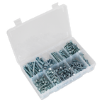 Zinc Plated Self-Drilling Hex Head Screw Assortment 410pc AB061SDH