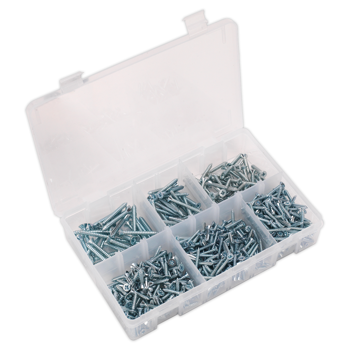 Zinc Plated Self-Tapping Countersunk Pozi Screw Assortment 510pc - DIN 7982 AB062STCS
