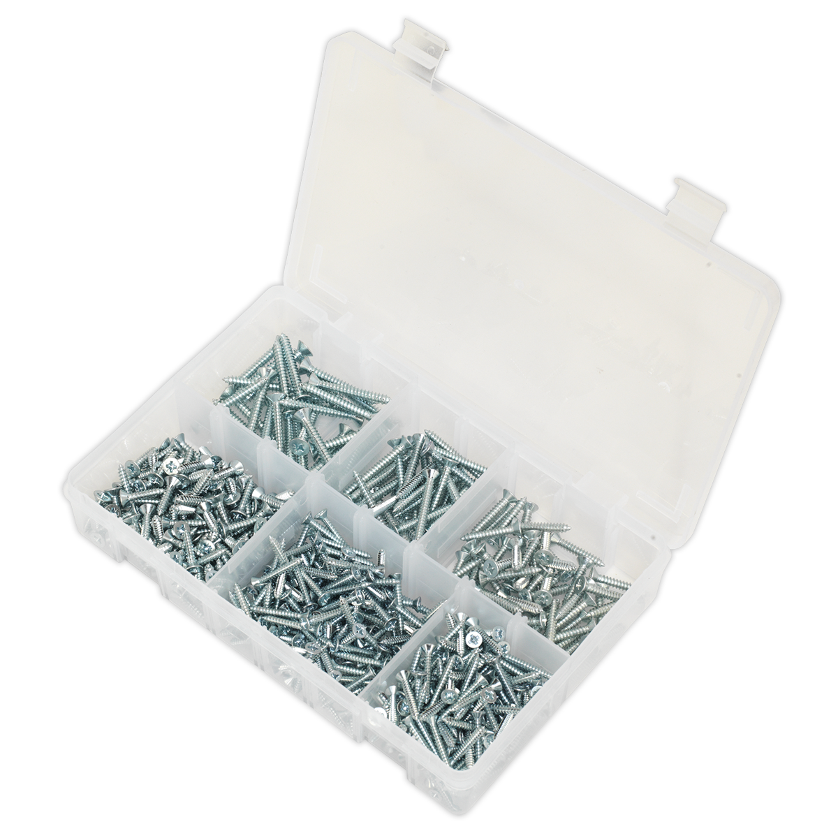 Zinc Plated Self-Tapping Countersunk Pozi Screw Assortment 510pc - DIN 7982 AB062STCS