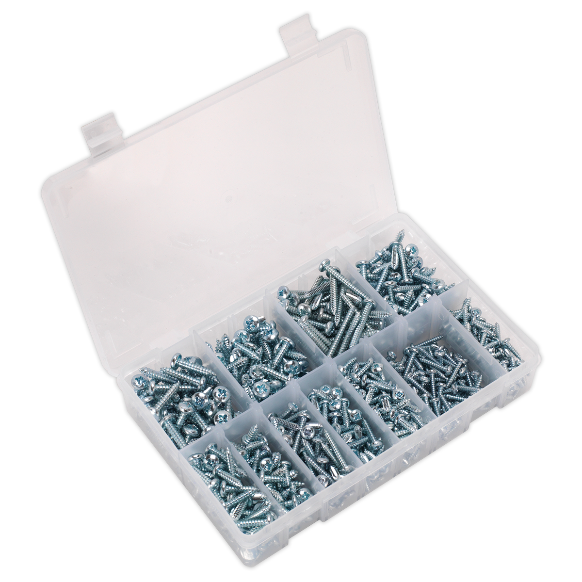 Zinc Plated Self-Tapping Pan Head Pozi Screw Assortment 700pc - DIN 7981CZ AB063STPH