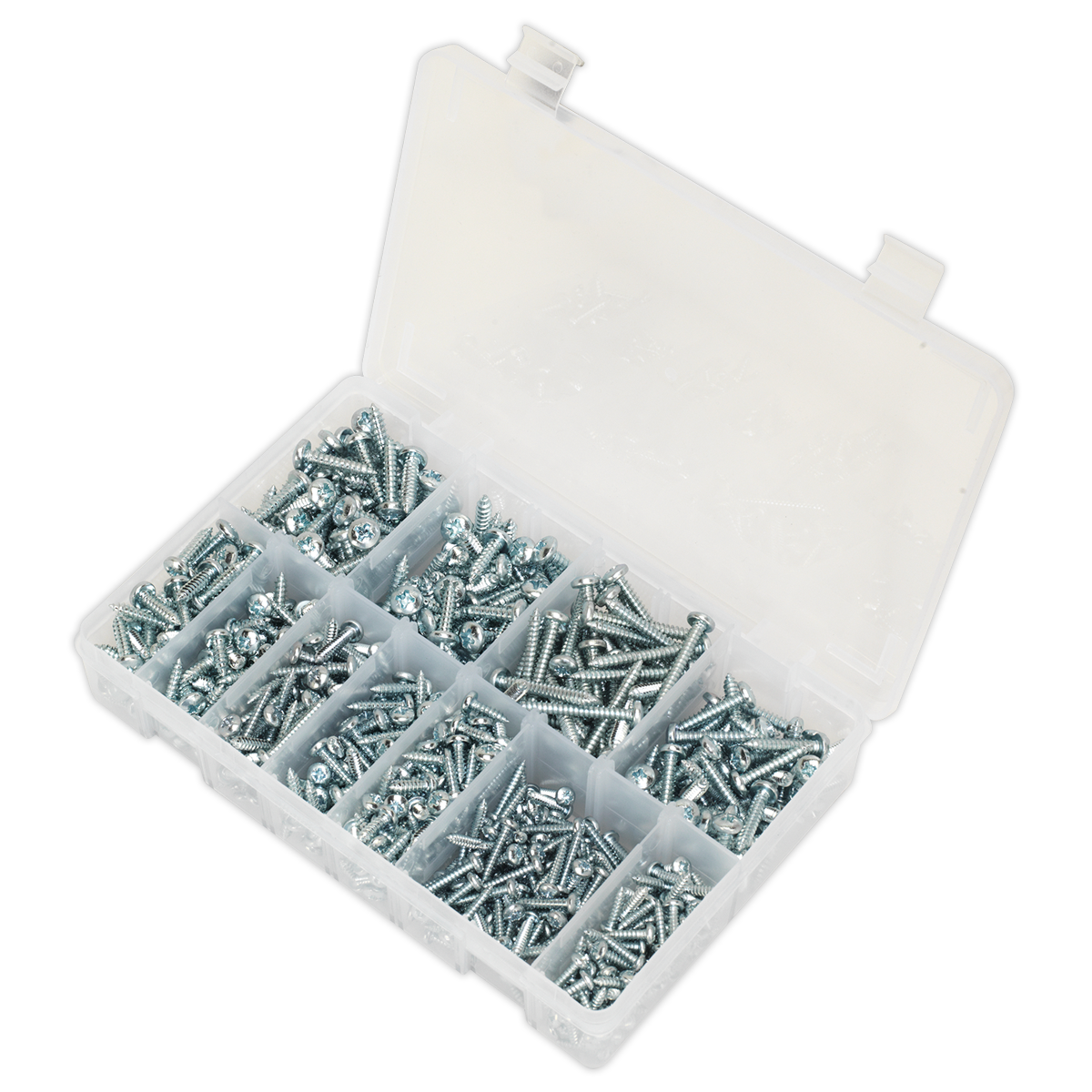 Zinc Plated Self-Tapping Pan Head Pozi Screw Assortment 700pc - DIN 7981CZ AB063STPH