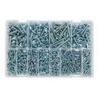 Zinc Plated Self-Tapping Pan Head Pozi Screw Assortment 700pc - DIN 7981CZ AB063STPH