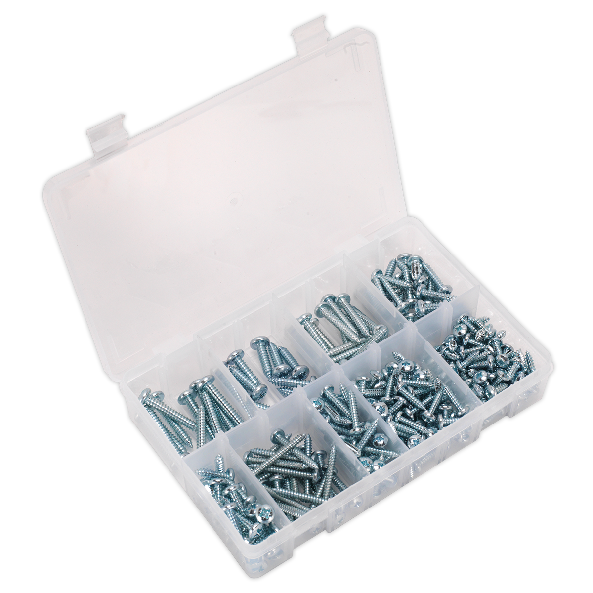 Zinc Plated Self-Tapping Pan Head Pozi Screw Assortment 305pc - DIN 798CZ AB064STPP
