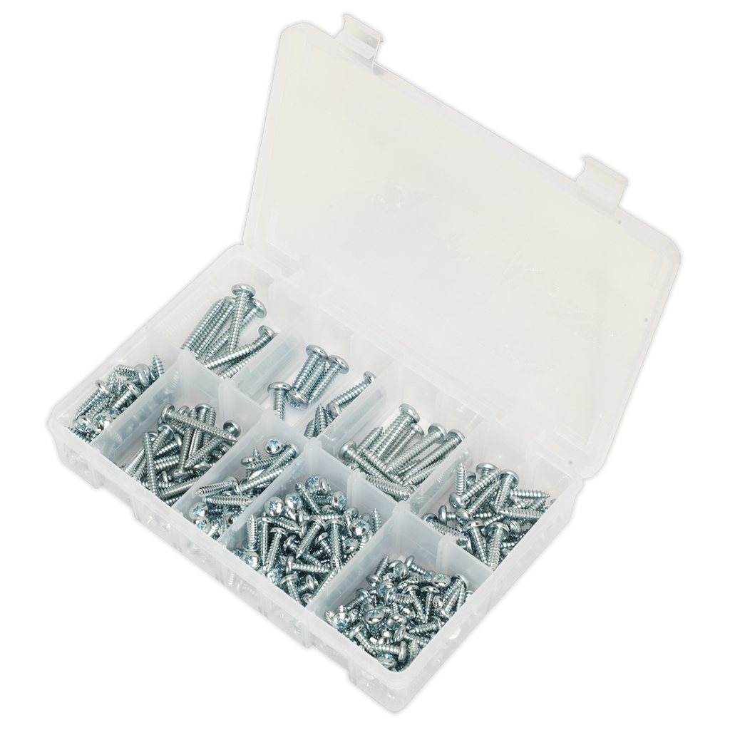 Zinc Plated Self-Tapping Pan Head Pozi Screw Assortment 305pc - DIN 798CZ AB064STPP