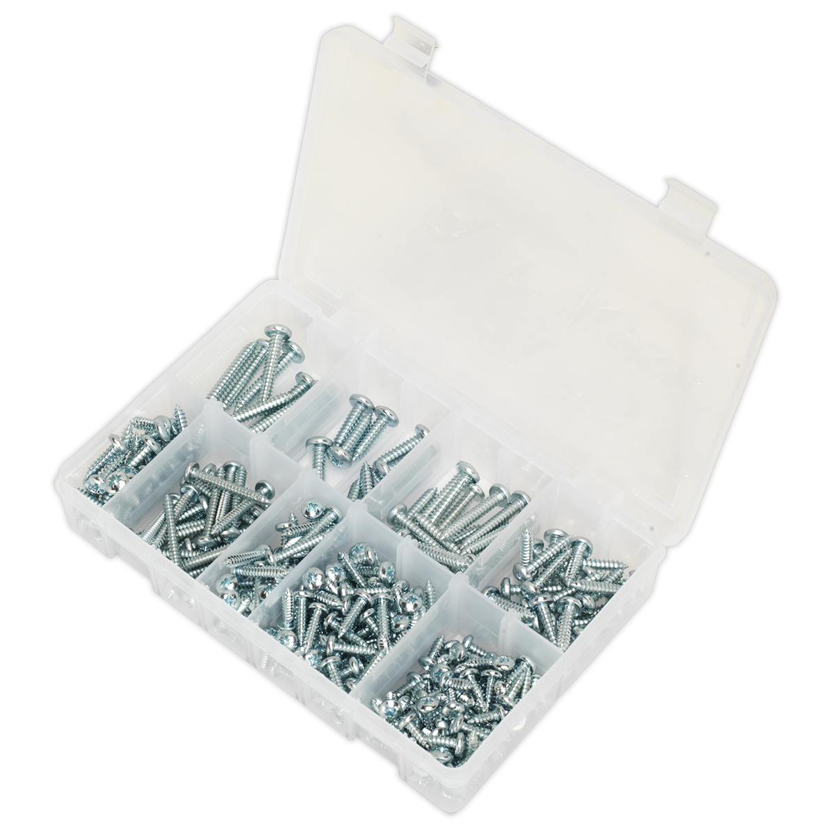 Zinc Plated Self-Tapping Pan Head Pozi Screw Assortment 305pc - DIN 7981CZ AB064STPP