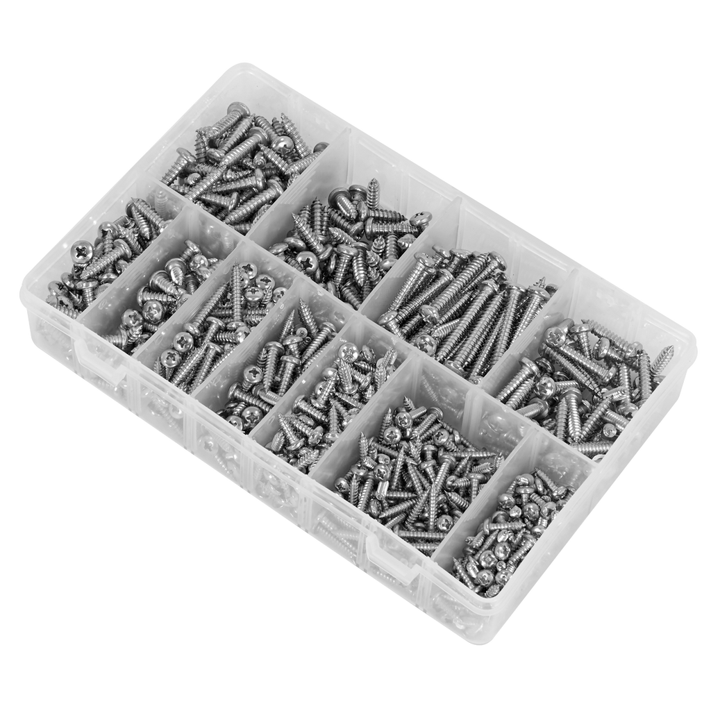 Stainless Steel Self-Tapping Screw Assortment 700pc AB0700SSST