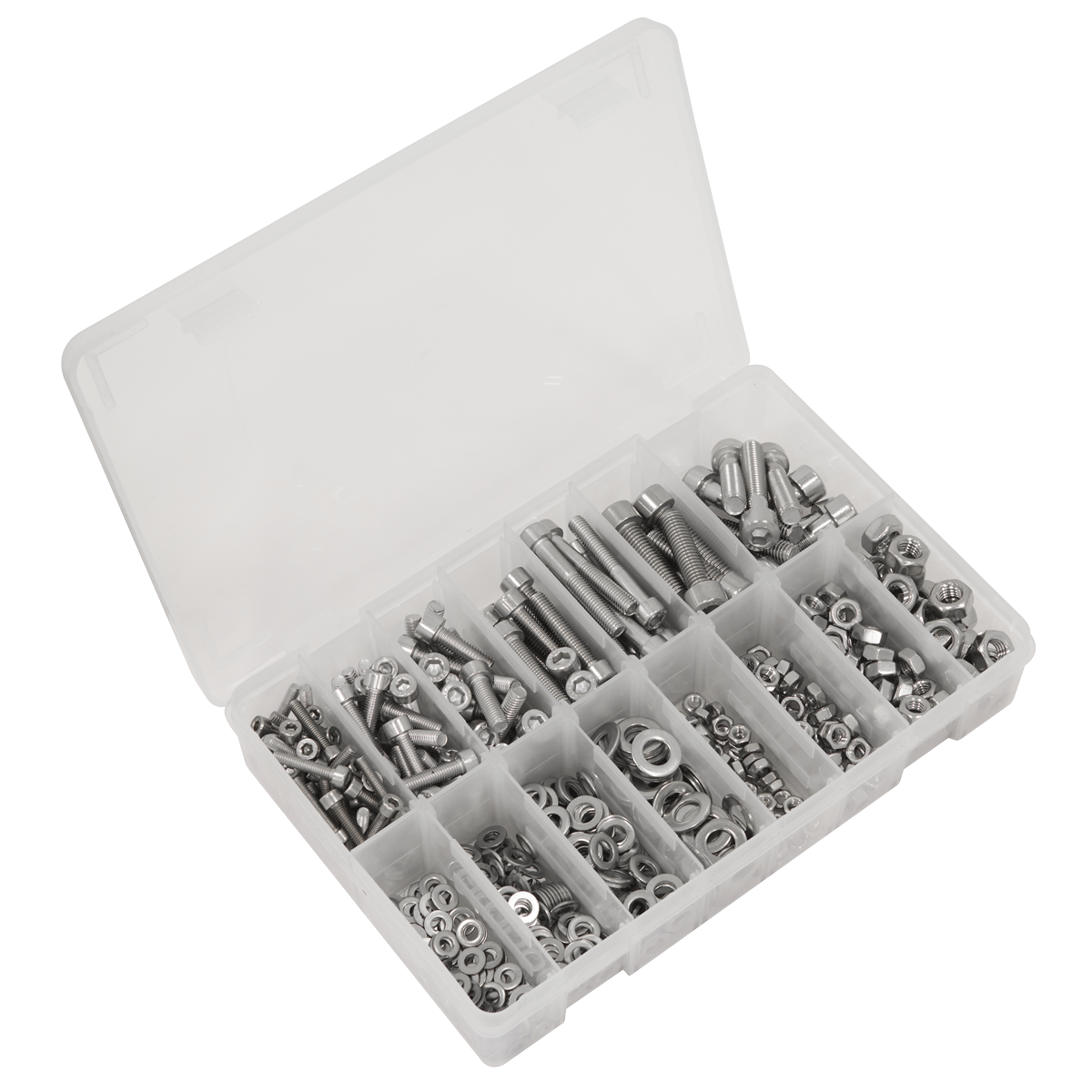Stainless Steel Hex Socket Bolt, Washer & Nut Assortment 710pcs AB0710SS