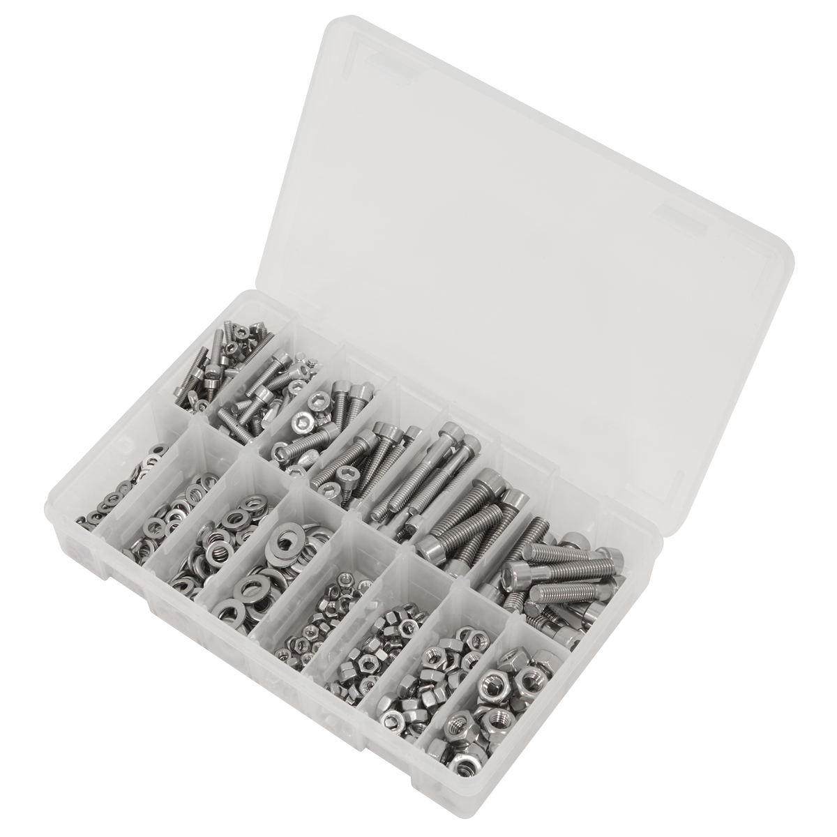 Stainless Steel Hex Socket Bolt, Washer & Nut Assortment 710pcs AB0710SS