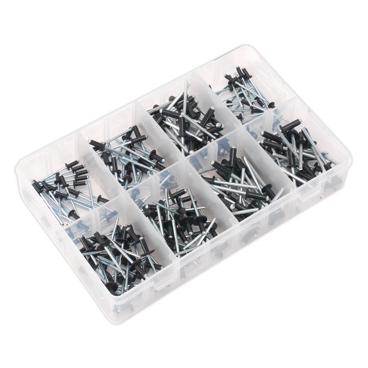 Black Anodised Rivet Assortment 200pc AB074BR
