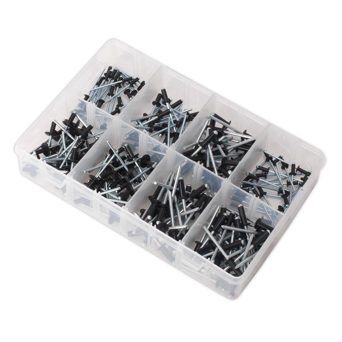 Black Anodised Rivet Assortment 200pc AB074BR