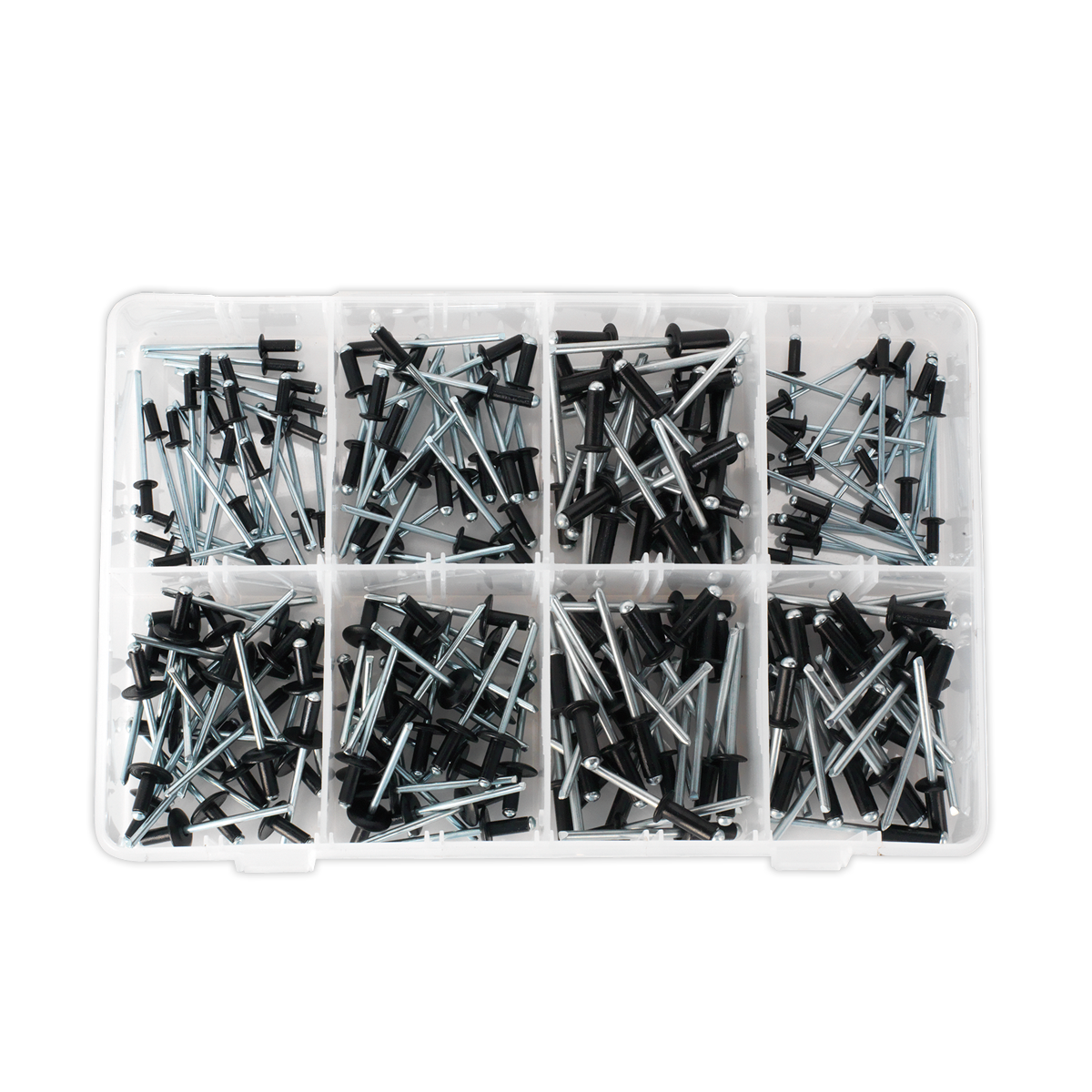 Black Anodised Rivet Assortment 200pc AB074BR