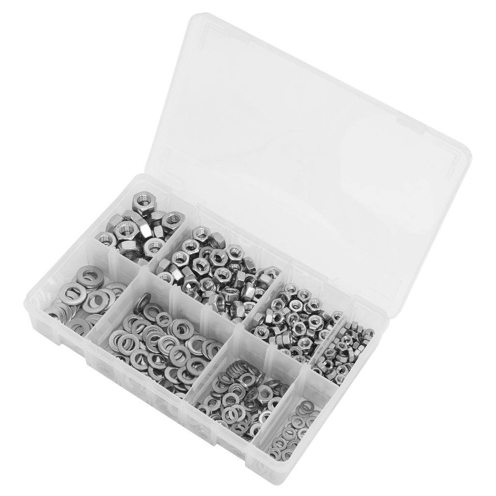 Stainless Steel Nut and Washer Assortment M5-M10 500pc AB077NW