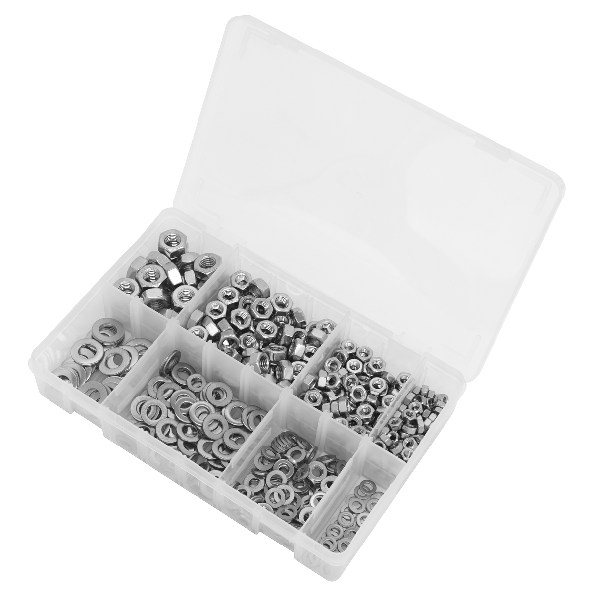 Stainless Steel Nut and Washer Assortment M5-M10 500pc AB077NW