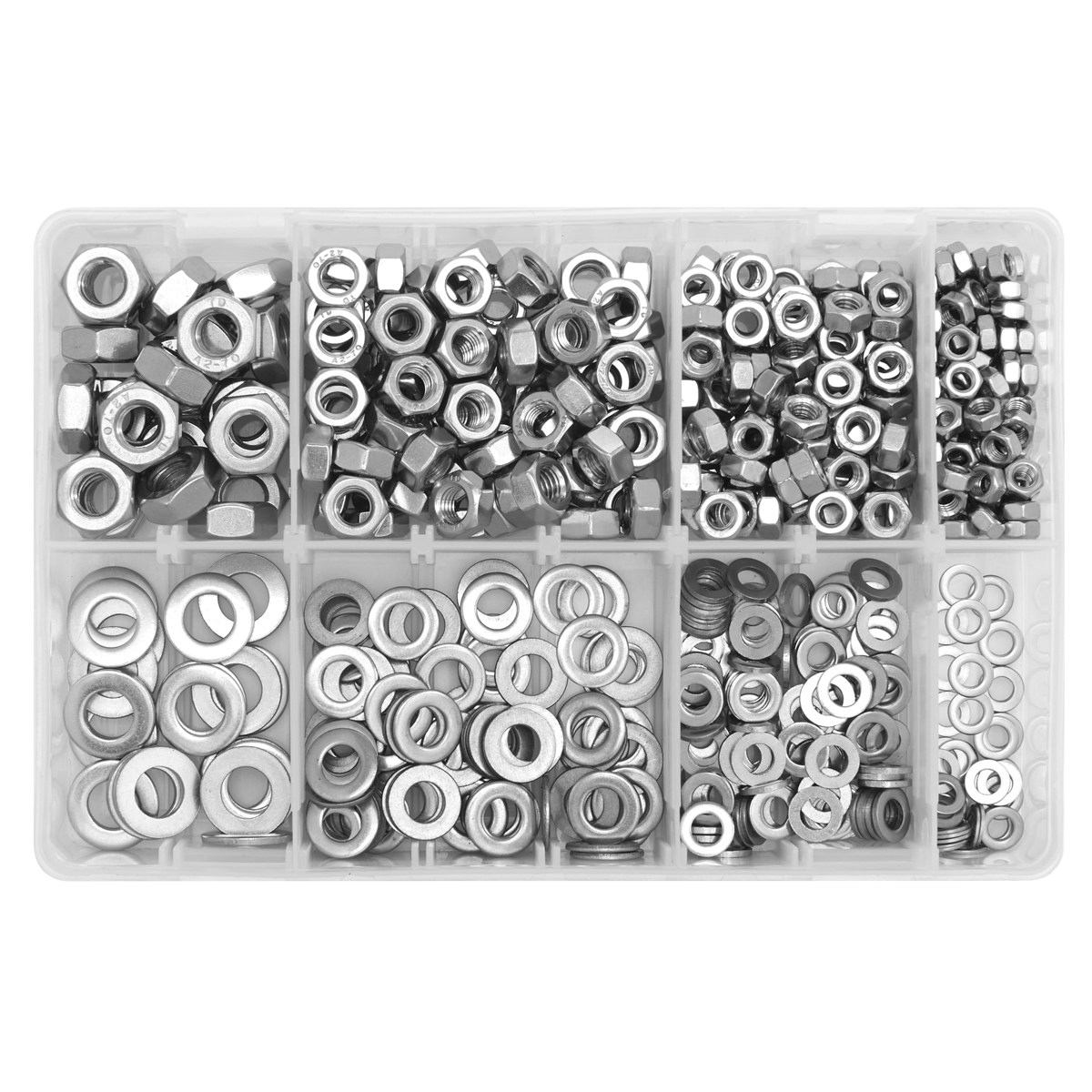 Stainless Steel Nut and Washer Assortment M5-M10 500pc AB077NW