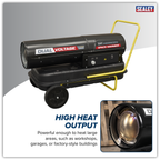 Dual Voltage Kerosene/Diesel Heater with Wheels 185,000Btu/hr(55kW) AB1850DV