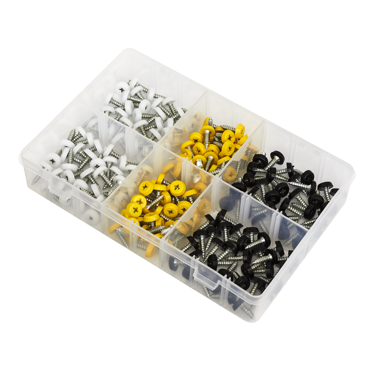 Numberplate Screw Assortment 4.8mm x 18mm 195pc - Plastic Enclosed Head AB195NP