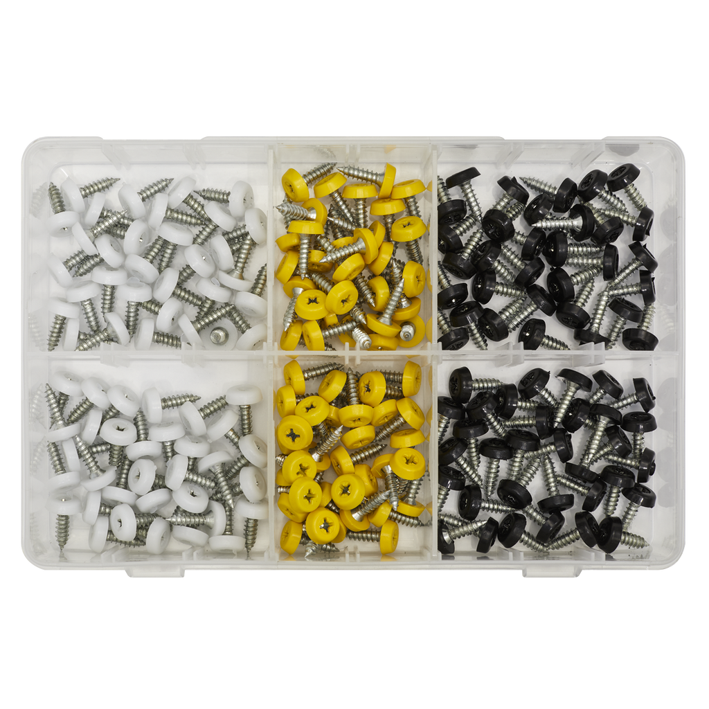 Numberplate Screw Assortment 4.8mm x 18mm 195pc - Plastic Enclosed Head AB195NP