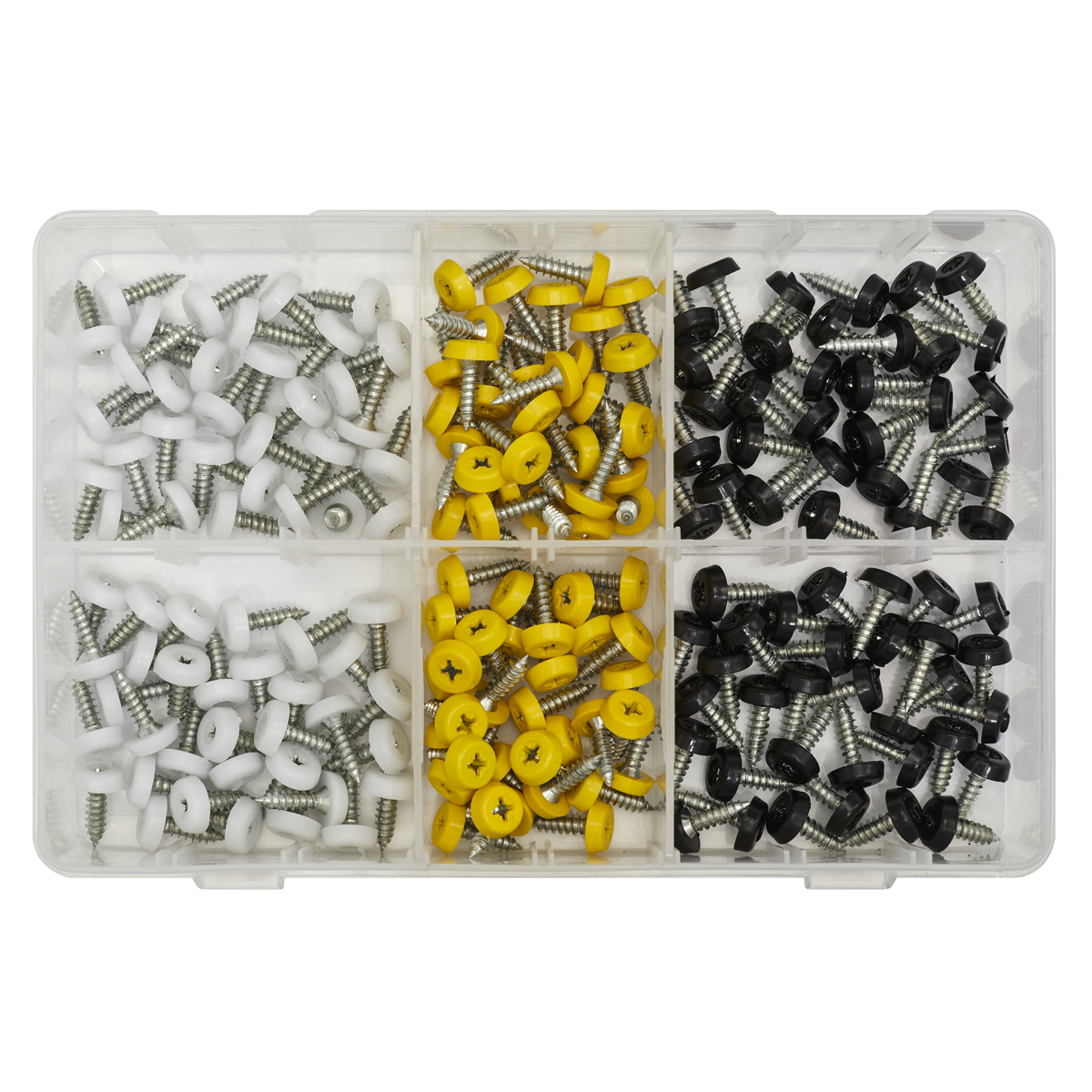 Numberplate Screw Assortment 4.8mm x 18mm 195pc - Plastic Enclosed Head AB195NP