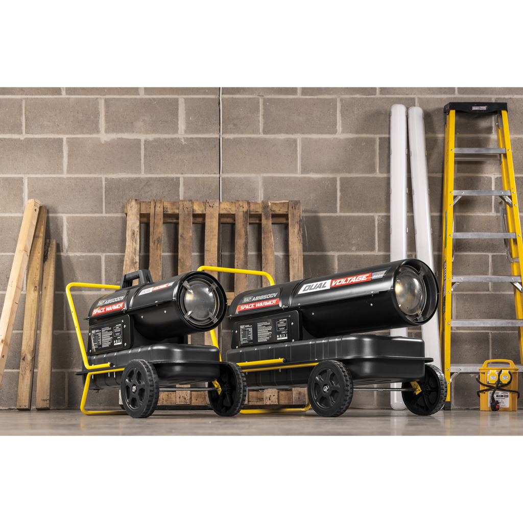 Dual Voltage Kerosene/Diesel Heater with Wheels 185,000Btu/hr(55kW) AB1850DV