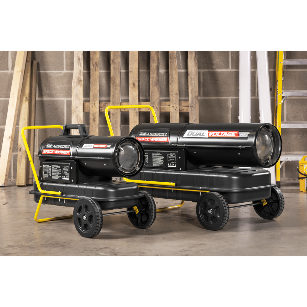 Dual Voltage Kerosene/Diesel Heater with Wheels 185,000Btu/hr(55kW) AB1850DV