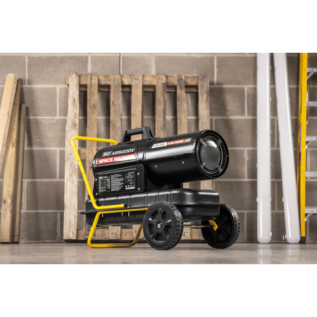Dual Voltage Kerosene/Diesel Heater with Wheels 50,000Btu/hr(15kW) AB500DV