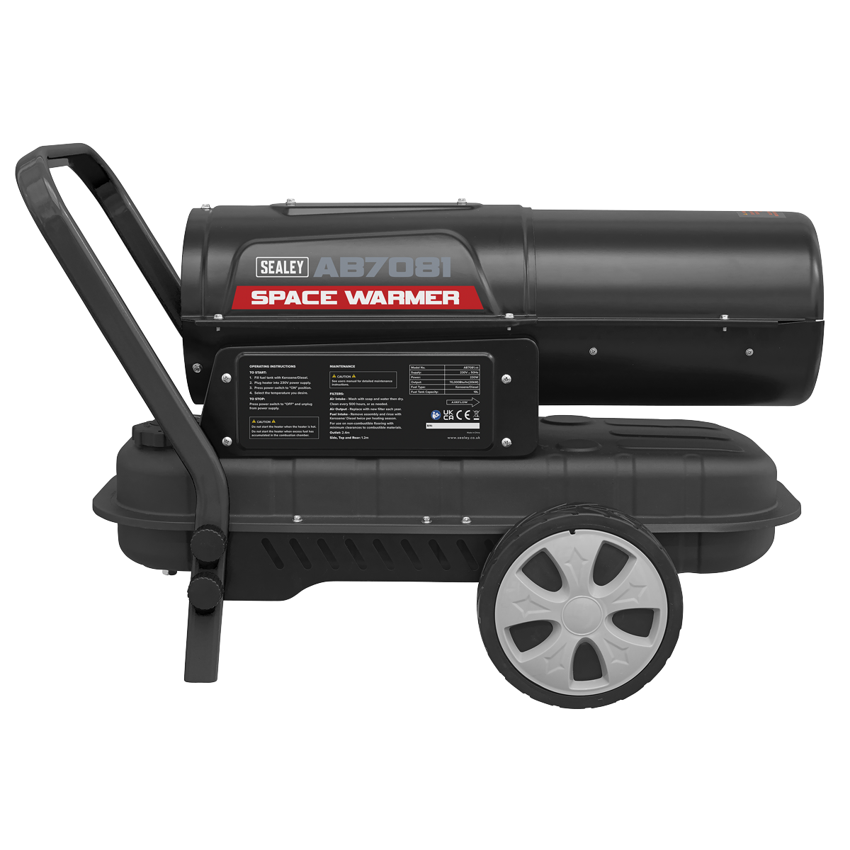 Kerosene/Diesel Heater with Wheels 70,000Btu/hr AB7081