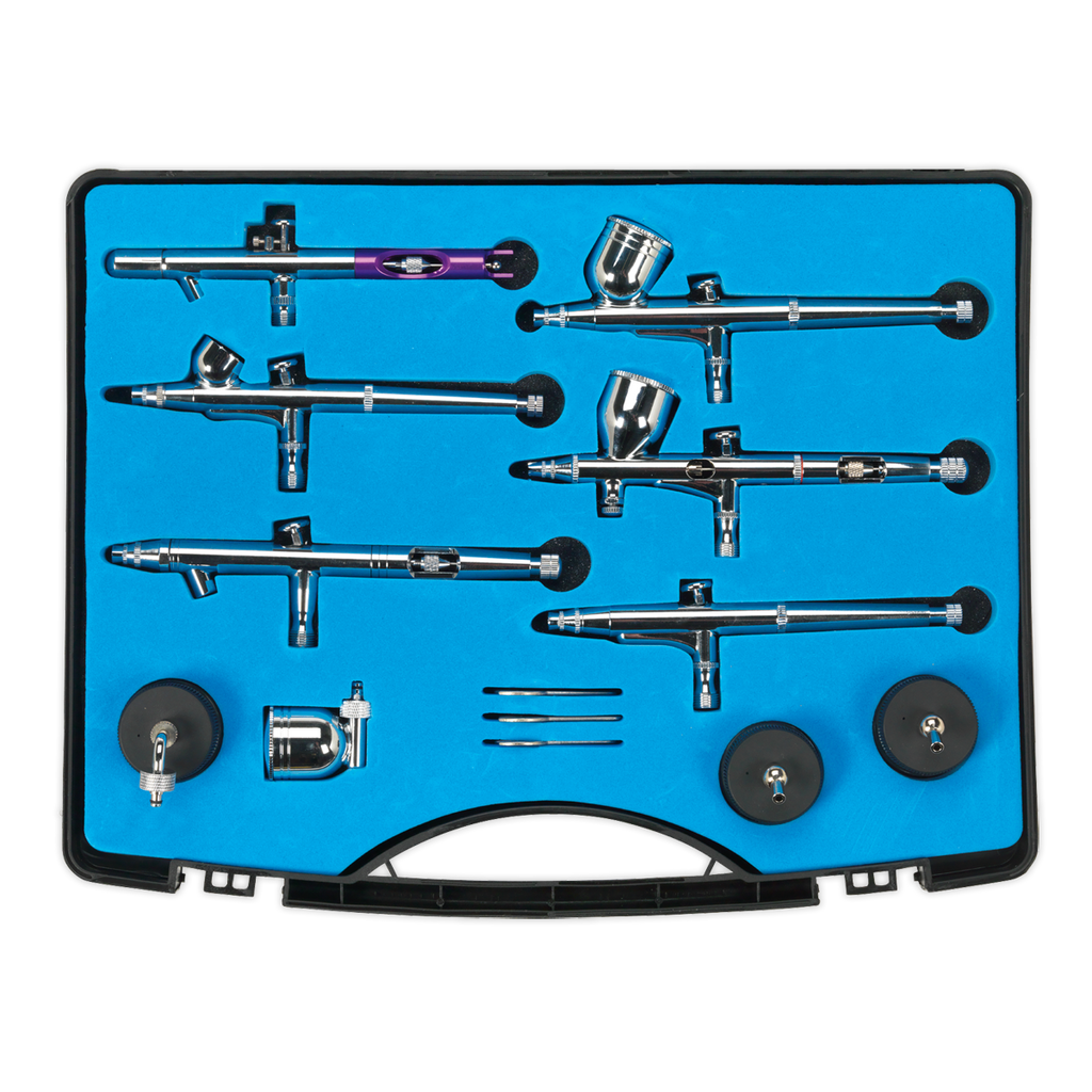 Mini Gravity/Suction Feed Air Brush Kit 10pc AB936