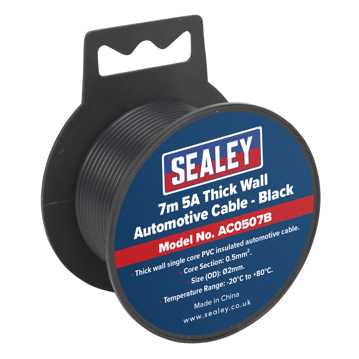 5A Thick Wall Automotive Cable 7m - Black AC0507B