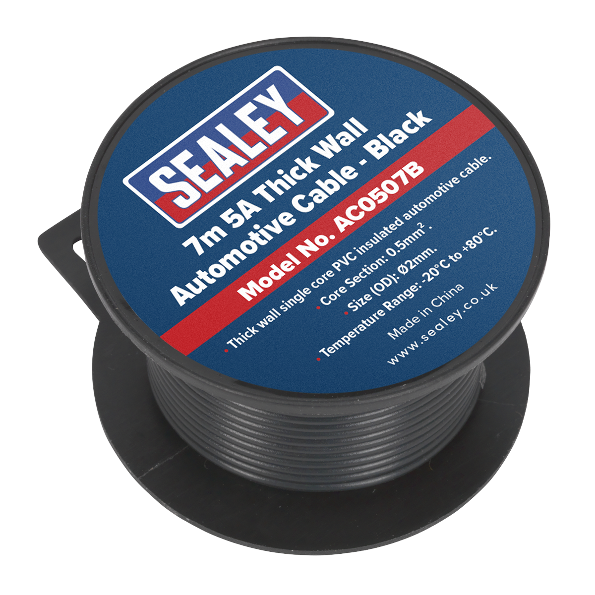 5A Thick Wall Automotive Cable 7m - Black AC0507B
