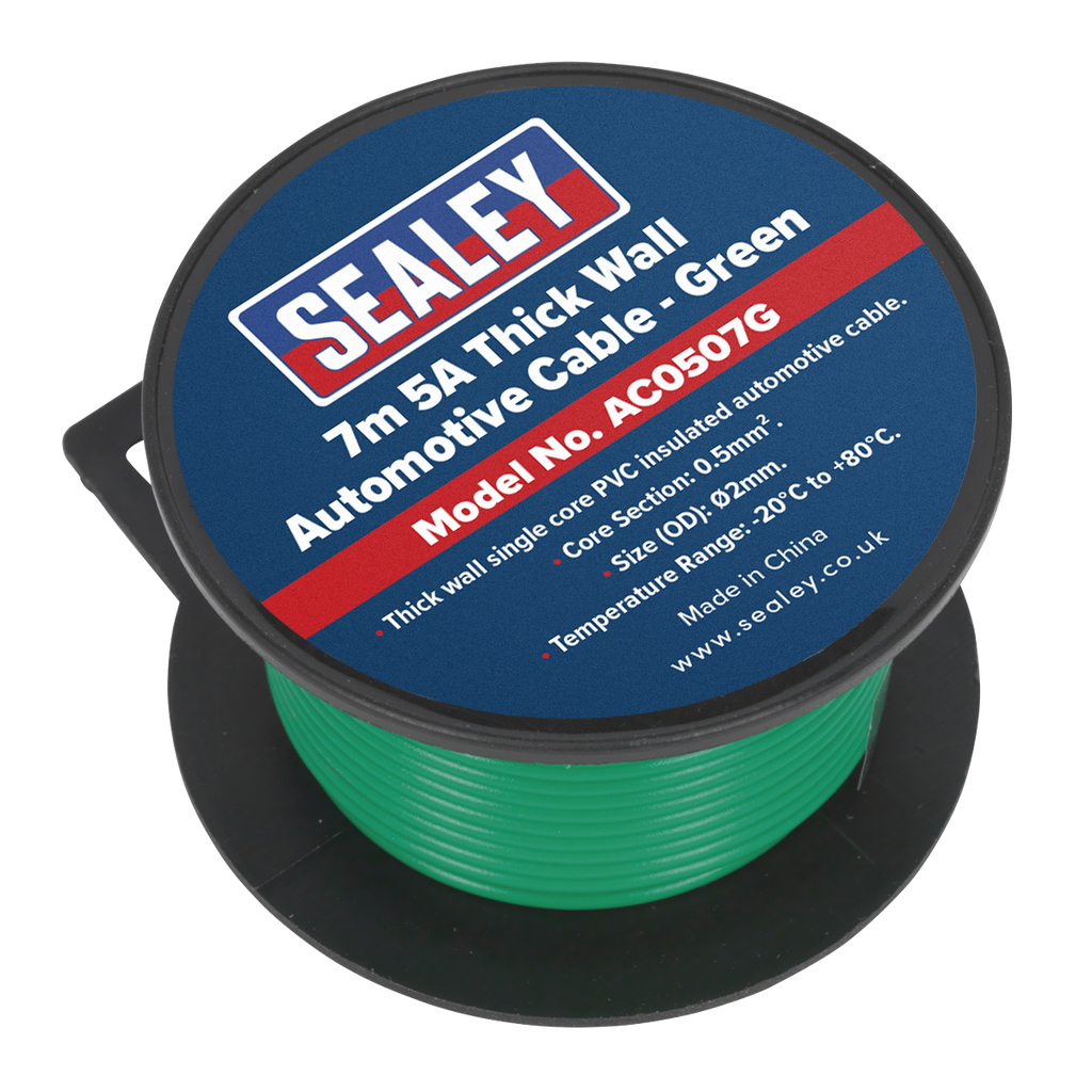 5A Thick Wall Automotive Cable 7m - Green AC0507G