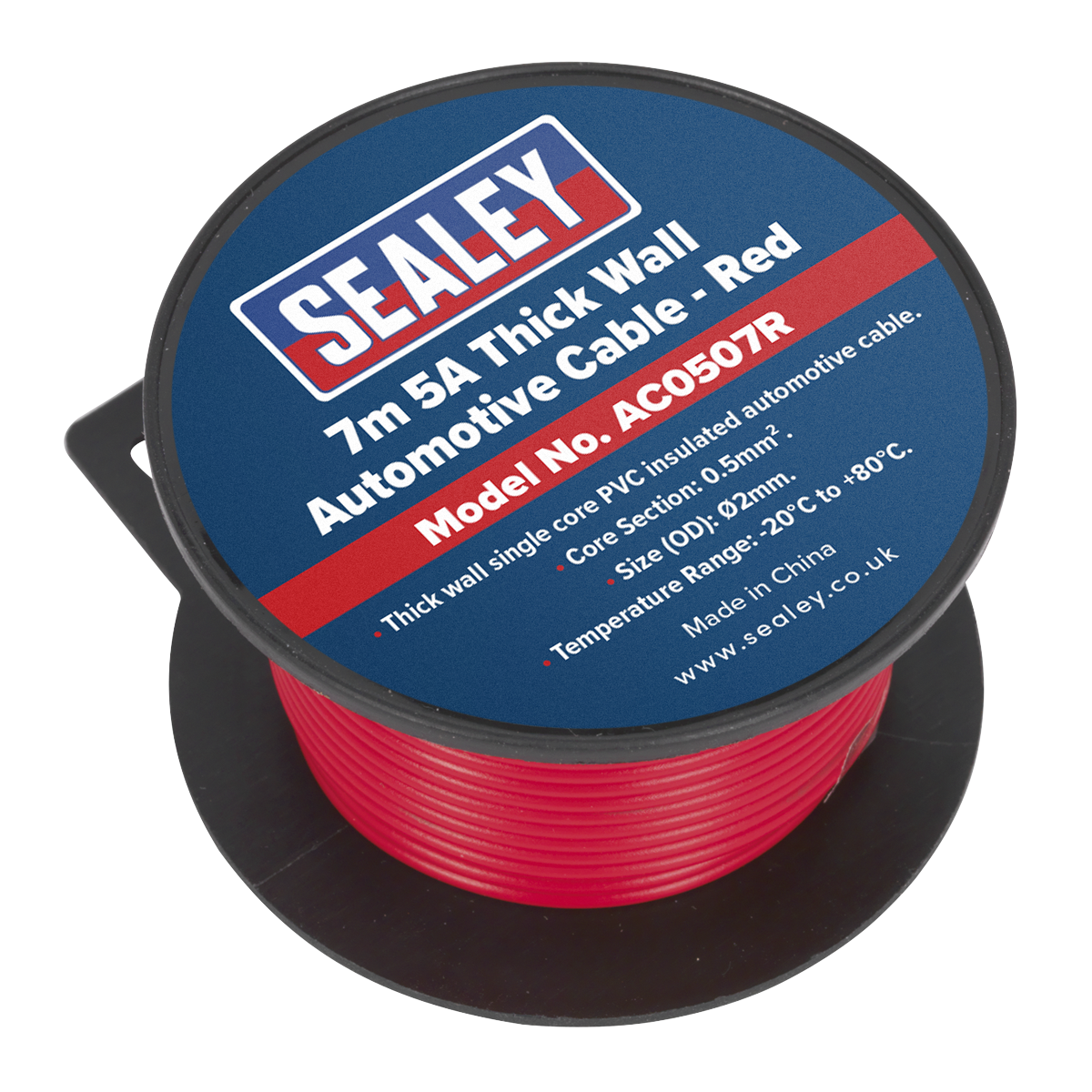5A Thick Wall Automotive Cable 7m - Red AC0507R