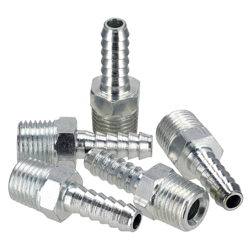PCL Screwed Tailpiece Male 1/4"BSPT - 1/4" Hose - Pack of 5 AC08