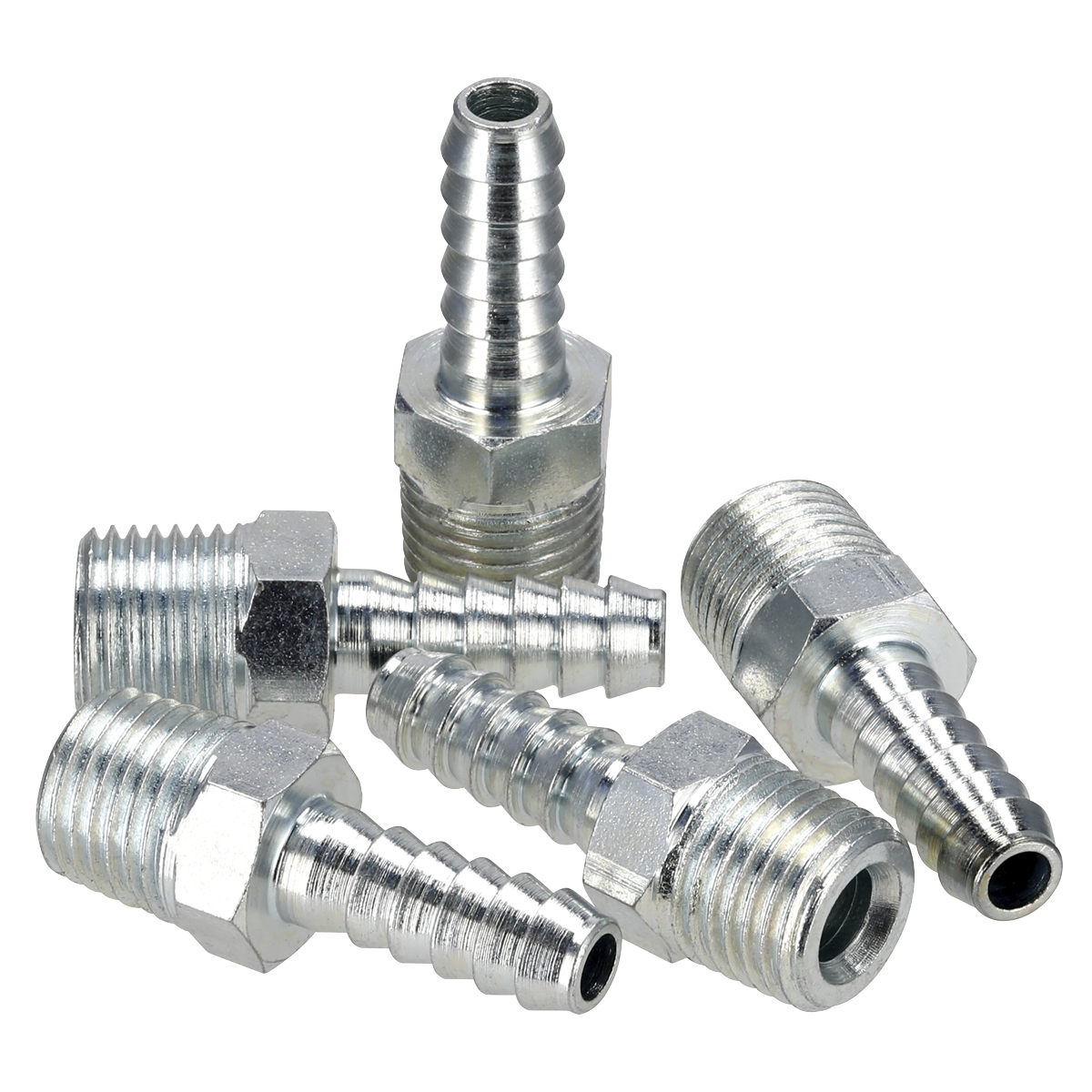 PCL Screwed Tailpiece Male 1/4"BSPT - 1/4" Hose - Pack of 5 AC08