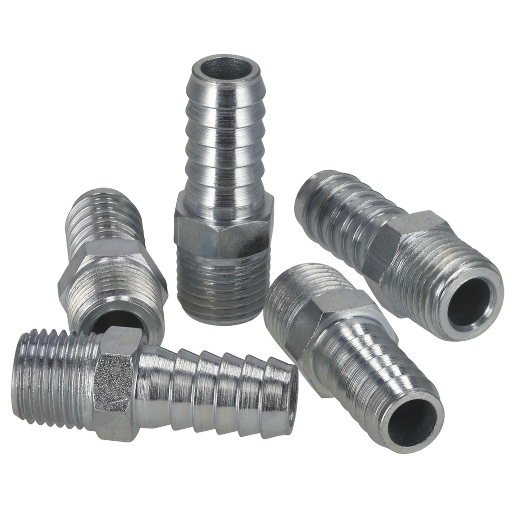 PCL Screwed Tailpiece Male 1/4"BSPT - 3/8" Hose - Pack of 5 AC09