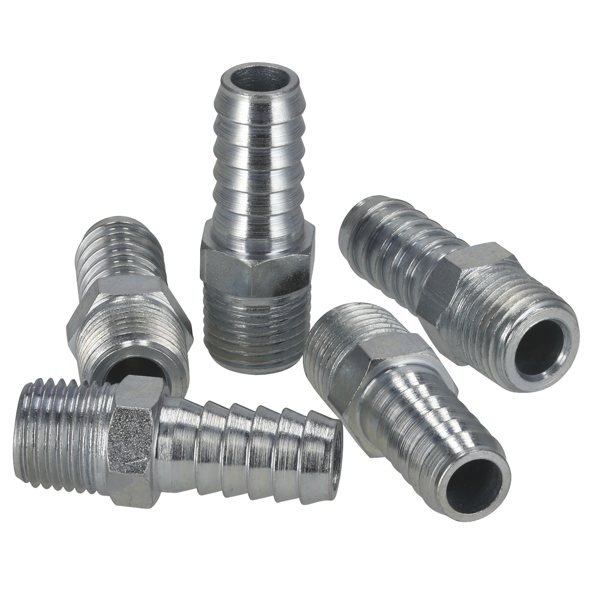 PCL Screwed Tailpiece Male 1/4"BSPT - 3/8" Hose - Pack of 5 AC09