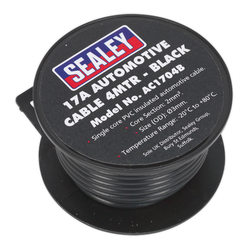 17A Thick Wall Automotive Cable 4m - Black AC1704B