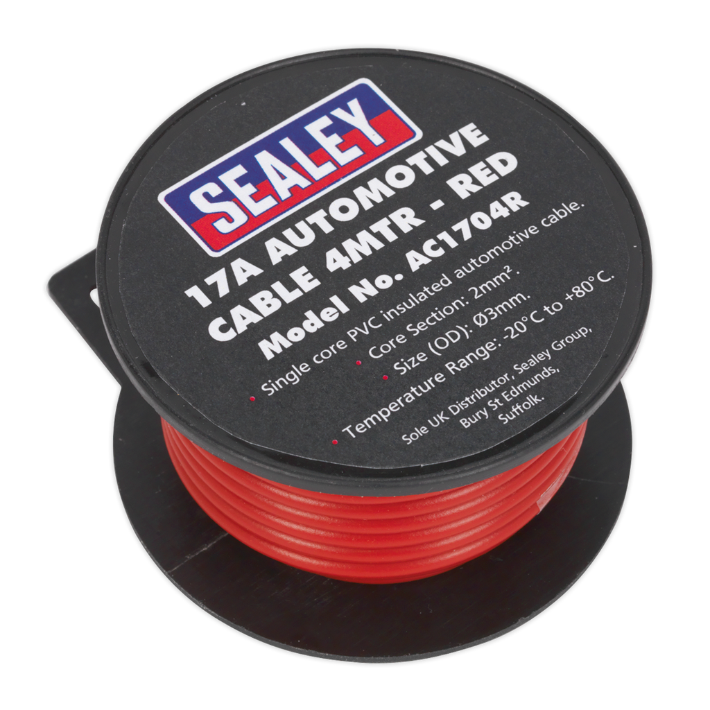 17A Thick Wall Automotive Cable 4m - Red AC1704R