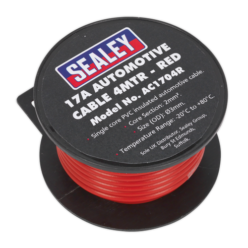 17A Thick Wall Automotive Cable 4m - Red AC1704R