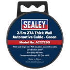 27A Thick Wall Automotive Cable 2.5m - Green AC2725G