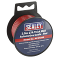 27A Thick Wall Automotive Cable 2.5m - Red AC2725R