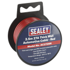 27A Thick Wall Automotive Cable 2.5m - Red AC2725R