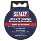 27A Thick Wall Automotive Cable 2.5m - Red AC2725R