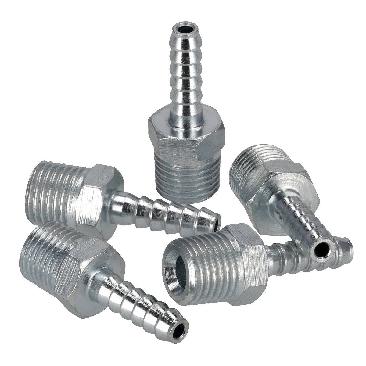PCL Screwed Tailpiece Male 1/4"BSPT - 3/16" Hose - Pack of 5 AC38