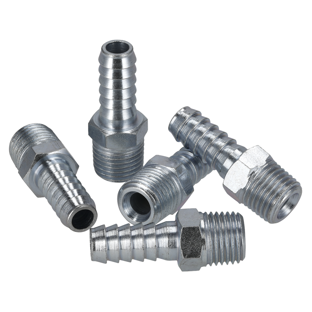 PCL Screwed Tailpiece Male 1/4"BSPT - 5/16" Hose - Pack of 5 AC39
