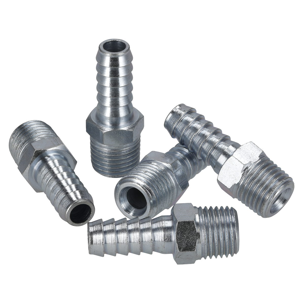 PCL Screwed Tailpiece Male 1/4"BSPT - 5/16" Hose - Pack of 5 AC39